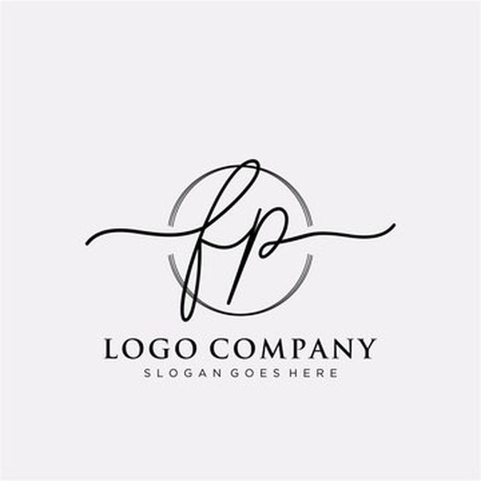 FP Initial handwriting logo vector - a logo with the letter p