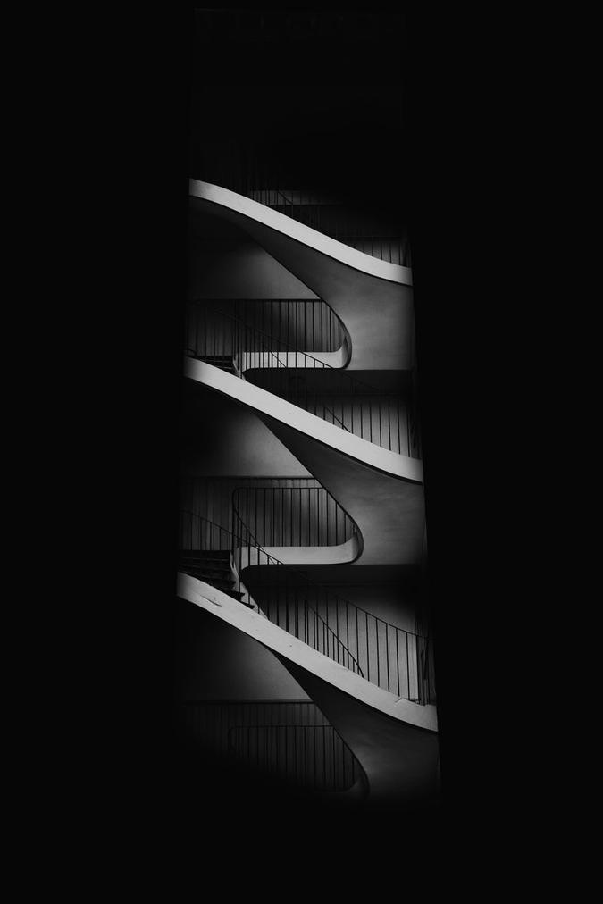 black and white staircase - Image of Graphic Design, AI logo design templates